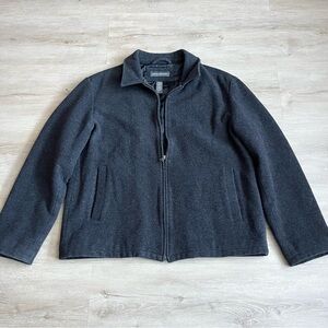 Banana Republic Men's Large Wool Cashmere Zip Up Jacket Gray